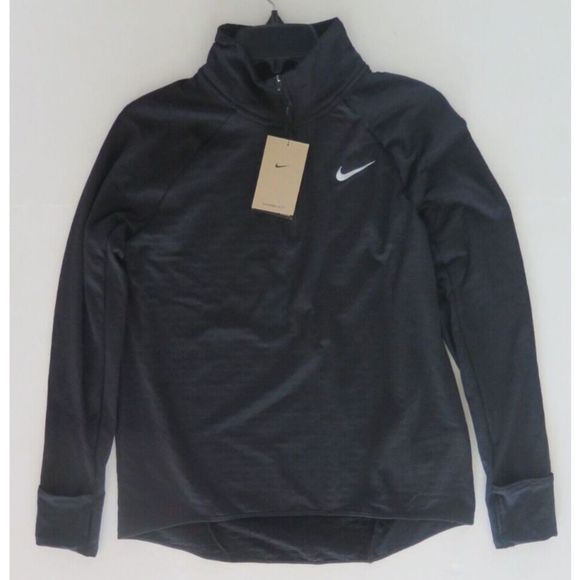 Nike DD6799 010 Women's Sz L Black Therma-FIT Element 1/2-Zip Running Jacket $85 - Picture 4 of 9